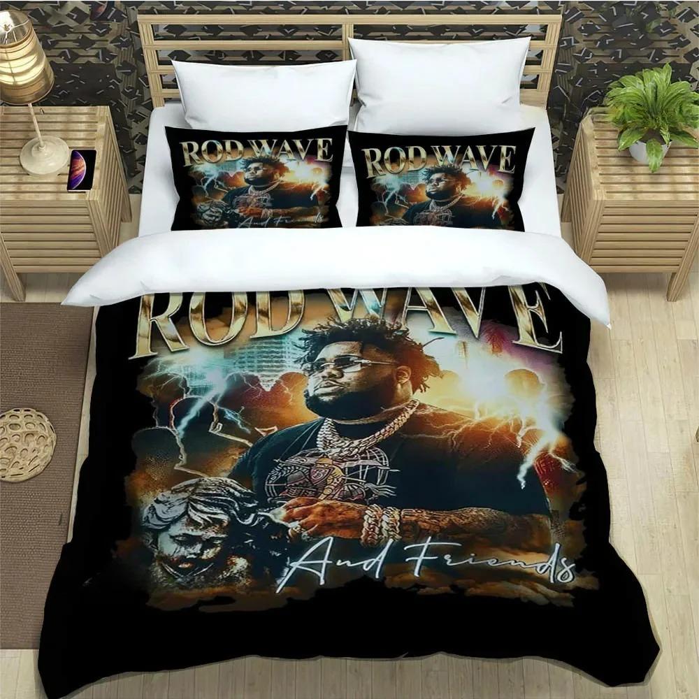 Popular Music Rod Wave Print Bedding Sets Exquisite Bed Supplies Set Duvet Cover Comforter Set Bedding Set Luxury Birthday Gift