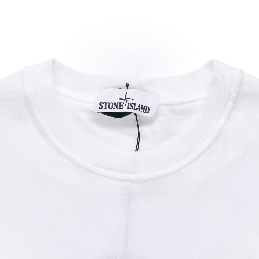 STONE ISLAND Patch Logo T-Shirt Weiß Unisex Oberteile 741524113-V0001