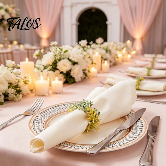 Napkin Ring 6Pcs Rings, Elastic Design Holder for Light And Thick Cotton Linen Satin Velvet Compatible Napkins, Imitation Holly Leaf Accessory