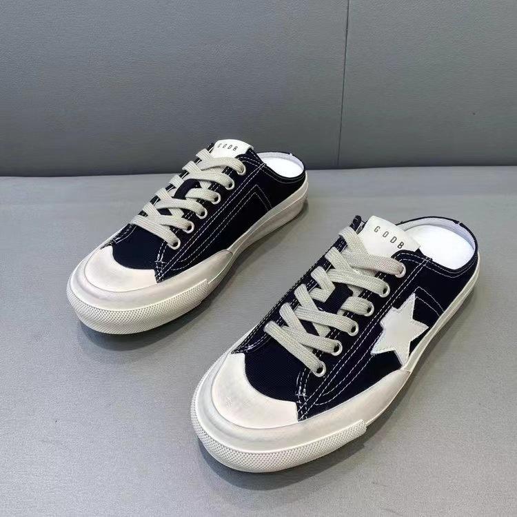 

Retro canvas dirty shoes children 2025 summer new breathable bag head half slippers outside casual flat baseplate shoes 40