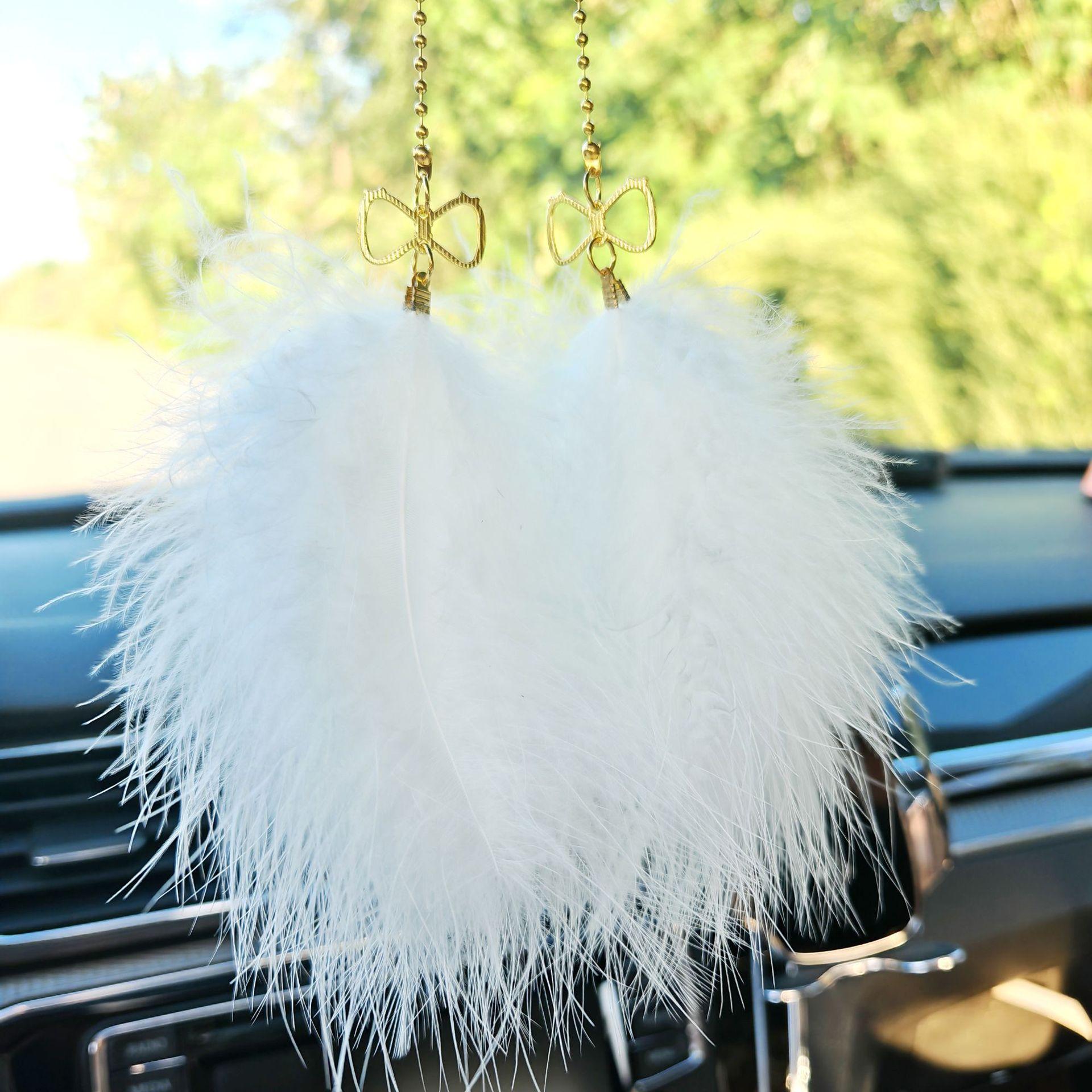 

Атмосфера мерехтливої Пір яної Феї в Автомобілі Підвіска-бант з пір я на Дзеркало Заднього Виду білий