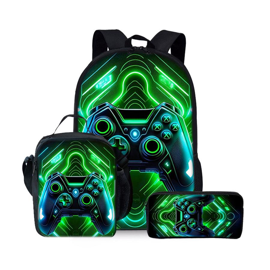 Game Console Patroon Drie Delig Set Rugzakken voor Jongens en Meisjes Beste Cadeaus 2D Platte Cartoon Schoolrugzak voor Kinderen