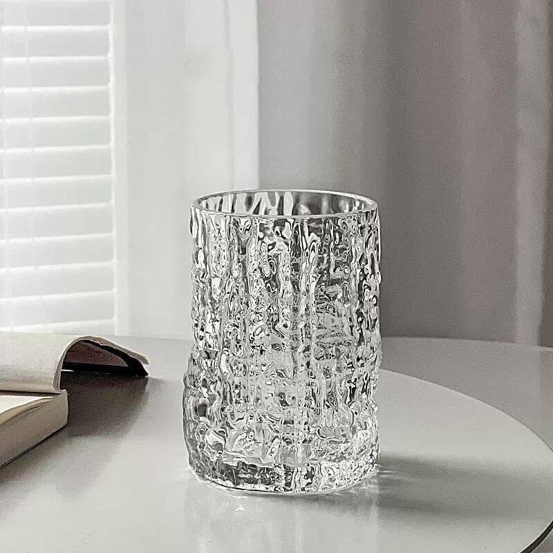 

240ml or 340ml Glacier Pattern Glass Cups with Unique Textures of Different Heights Make A Perfect Gift for Mom on Mother s Day 1PCS