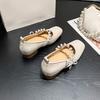Single Shoes Bow Versatile Ladyshoes Shallow Mouth Gentle Mary Jane with Skirt Beanie Shoes Flat Evening Shoes