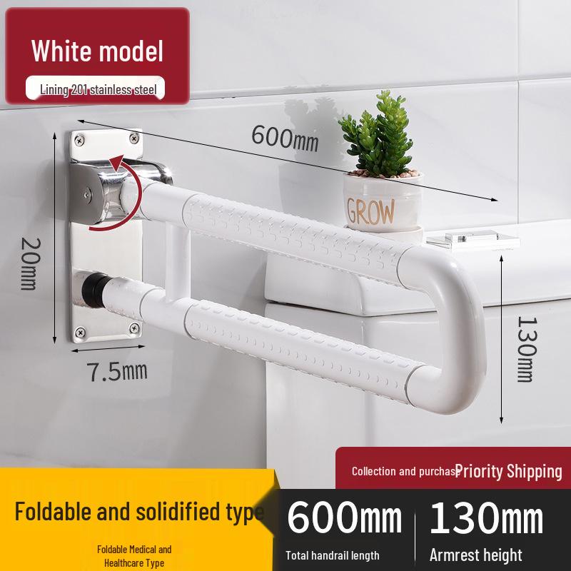 Rutschfeste Edelstahl-Klapp-Toiletten-Sicherheitsarmlehne für ältere Menschen und Behinderte