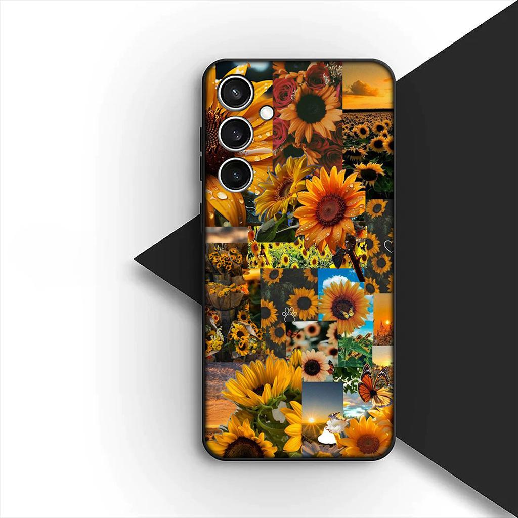 Cover for Samsung Galaxy S10 S8 S9 Plus A33 A34 A31 70 A71 A72 Note 20 9 8 S10E Phone Case Sunflower Yellow Flower Butterfly