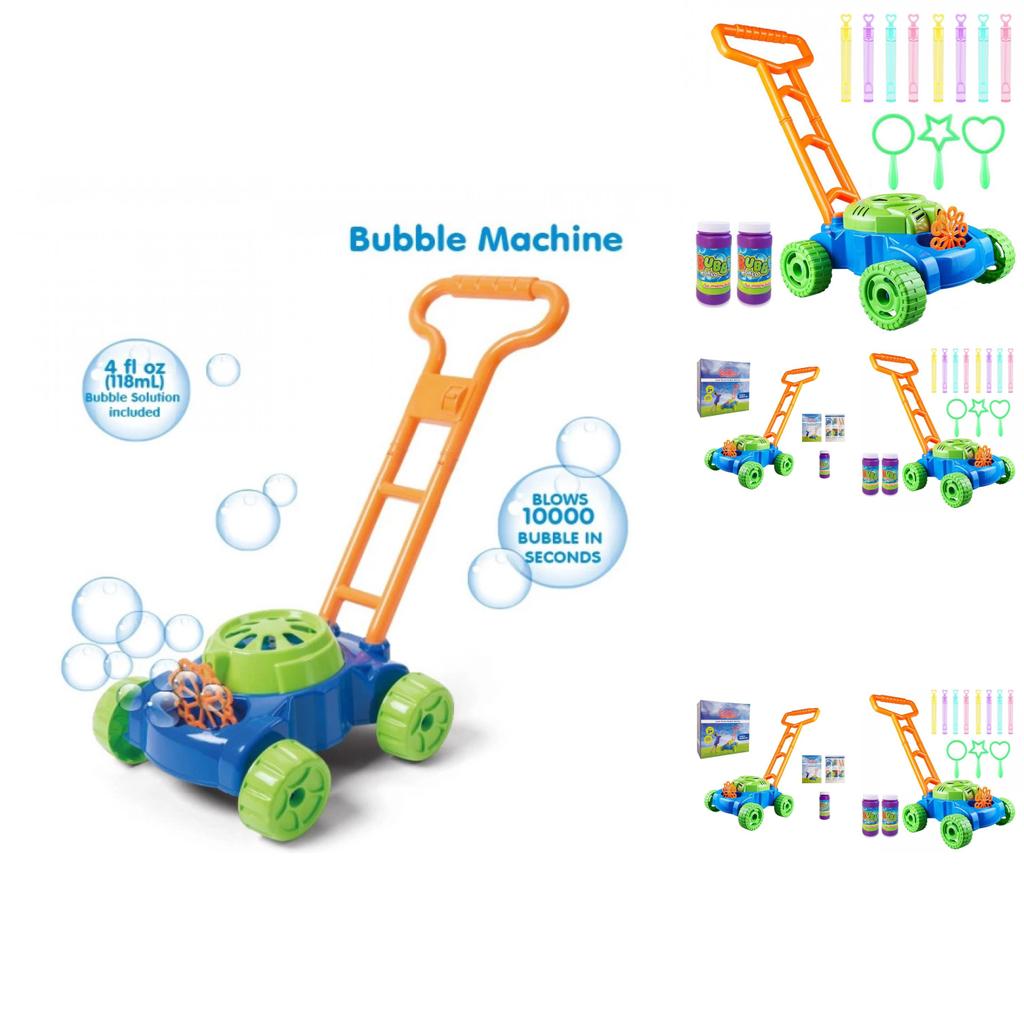 Interactive Bubble Machine For Children Featuring Durable Plastic Construction For Outdoor Play