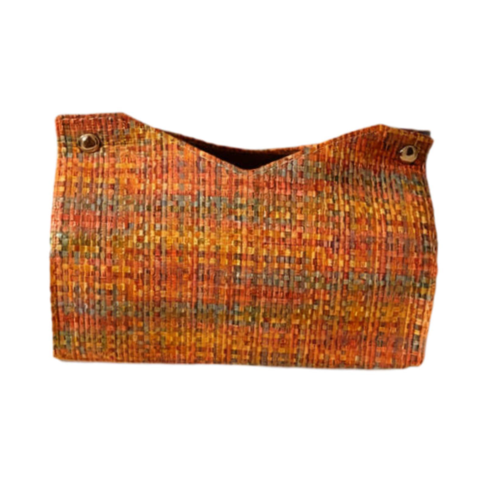 Tissue Box Cover Home Decor Tissue Case Rectangular Facial Tissue Holder PU Leather Tissue Box Holder for Vanity Car Restaurant оранжевый