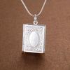 Wholesale 925 Sterling Silver Necklace Pendant Photo Frame For Women Luxury Fashion Wedding Engagement Jewelry Party