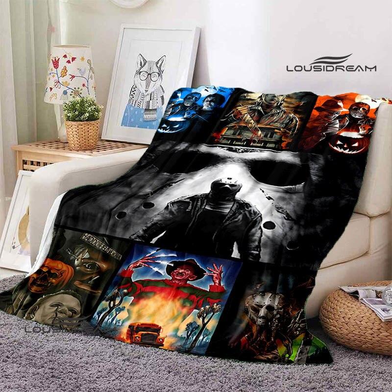 Fredag ​​den 13. Jason Print Teppe Mote Hjem Innredning Flanell Mykt Koselig Teppe Hjem Reise Essensielle bursdagsgaver
