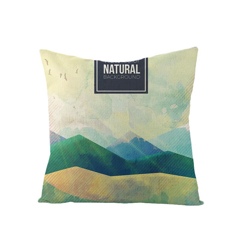 Home Decoration Supplies Landscape Painting Polyester Pillow Cover Home Geometric Abstract Sofa Cushion Cover