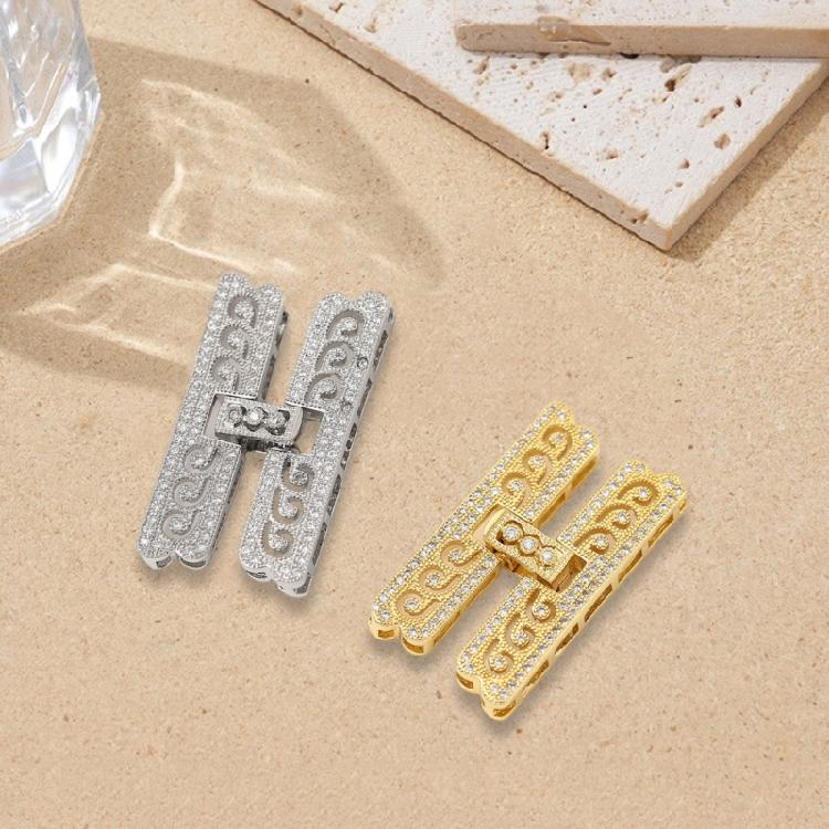 Sturdy Brass Zirconia Rectangle Bracelet and Necklace Clasp for Sophisticated Fashion Accessories Craft Supplies