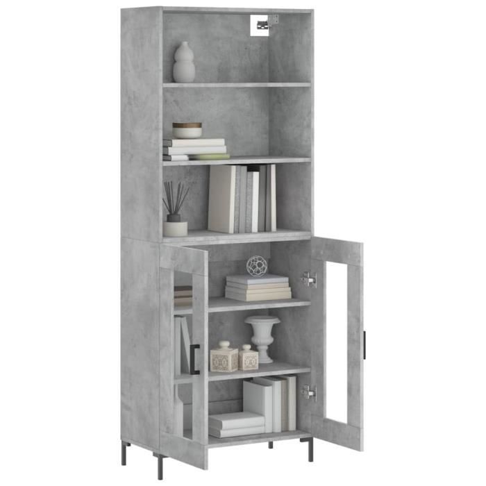 VidaXL Highboard Concrete Grey 69.5x34x180 Cm Engineered Wood 3189321