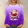 Women's Loose Comfortable Casual Fashion Round Neck Christmas Print Long Sleeve Hoodie
