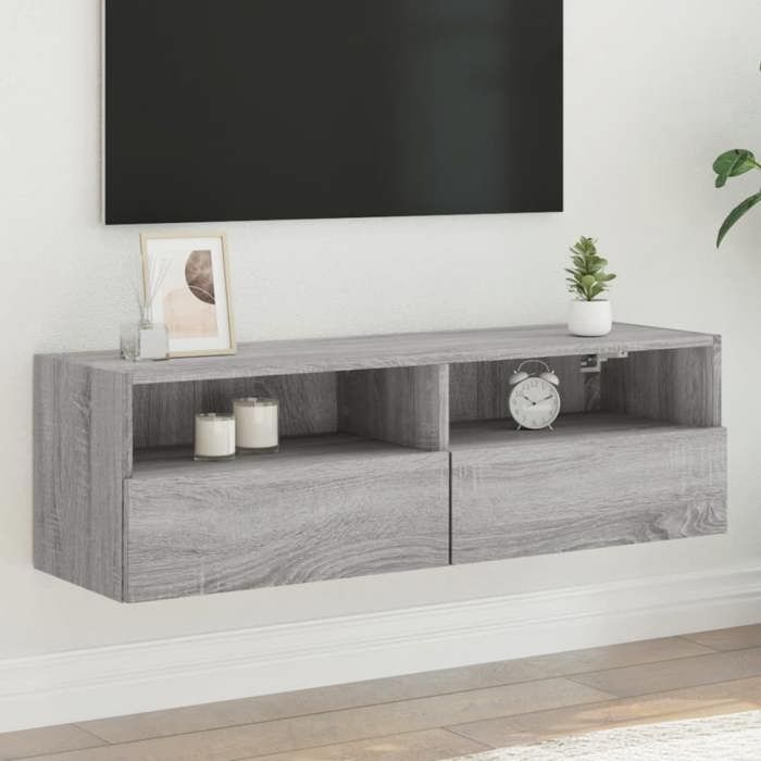 VidaXL Wall-mounted TV Cabinet Sonoma Grey 100x30x30 Cm Engineered Wood 836892