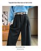 2026 Autumn/Winter Velvet High-Waisted Woolen Wide-Leg Floor-Length Pants for Women