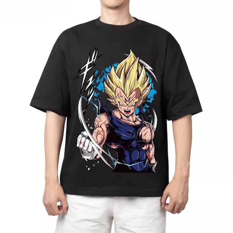 2026 New Dragon Ball Vegeta Boys and Girls Cotton TShirt  New Summer Style Anime Print  LooseFitting Casual Shirt