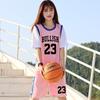 Set Maglie da Basket Donna Finto Due Pezzi Manica Corta Uniformi Squadra Studenti