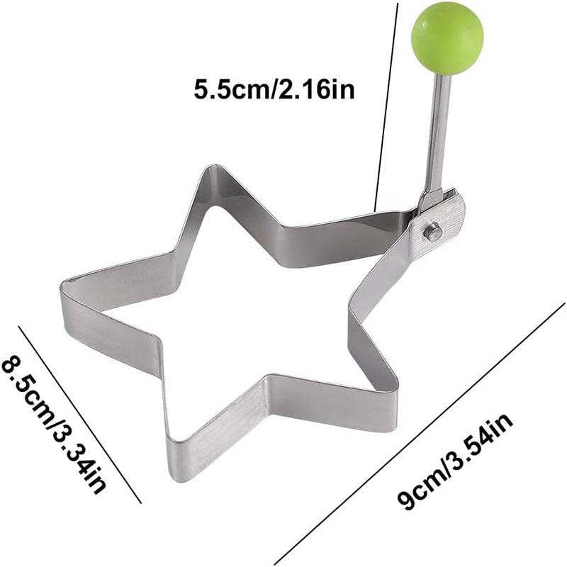 5 Pcs Pancake Molds Stainless Steel Egg Shapers for Griddle Cooking Molds Easy Clean Multiple Shapes Mold Kitchen Accessories
