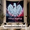 Custom Text Tapestry Poland Football Print Wall Tapestry Indoor Living Room Wall Decor