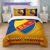 Djurgårdens IF Custom Name Text Bedding Set 1 Duvet Cover+2 Pillowcases Soccer Logo Personalized Gift For Special Occasion Bedroom Decor