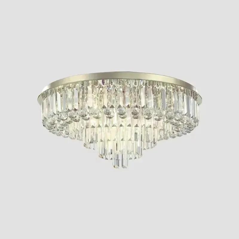 Luxury Black Crystal Chandelier round Ceiling Lamp for Living Room Bedroom Indoor Home Light Fixtures Elegant Crystal Lighting