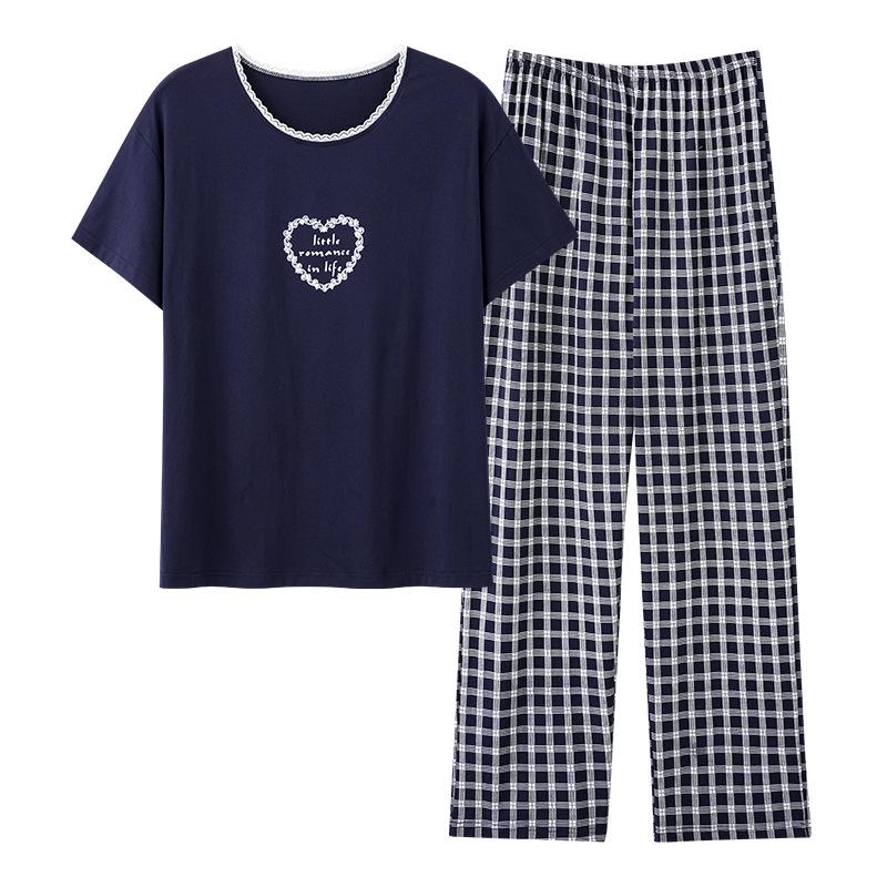 Pajamas Ladies Summer Modal Short Sleeve Trousers Thin Summer Ice Silk Cool Large Size Summer Loungewear Set