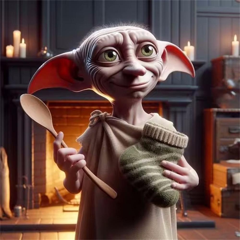 Harry Potter Dobby 5D DIY Κιτ Ζωγραφικής με Διαμάντια Κινούμενο Σχέδιο Σταυροβελονιά Ξωτικό Χειροποίητο Ψηφιδωτό Τέχνης Διακόσμηση Σπιτιού Δώρα