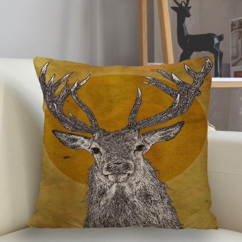 Bedroom Living Room Home Decor Cushion Cover Fantasy Fawn Art Pillowcase Square
