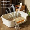 Multifunctional Cat Potty Cat Garbage Bin Large Capacity Ventilate Odor-Resistant Semi Enclosed Anti-Spla Cat Toilet Pet Supplie