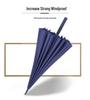 Long-Handled 24-Rib Large Double Umbrella, Reinforced & Thickened for Business, Custom Logo Available, Golf-Style Men's Umbrella