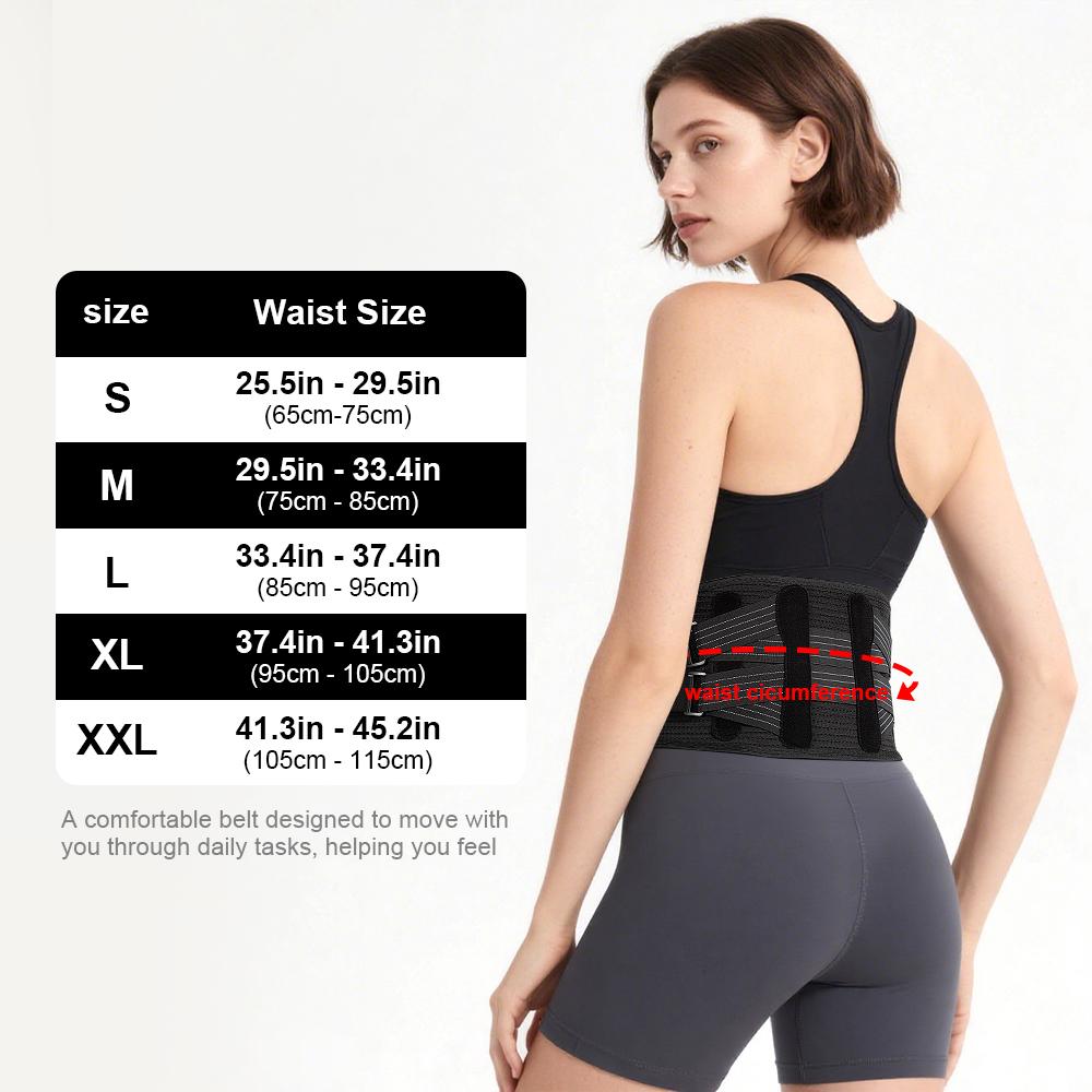 Ryggstöd för skolios - Ländryggsstödsbälte för män och kvinnor med justerbart band - Andningsbart midjestöd för ischiasarbete