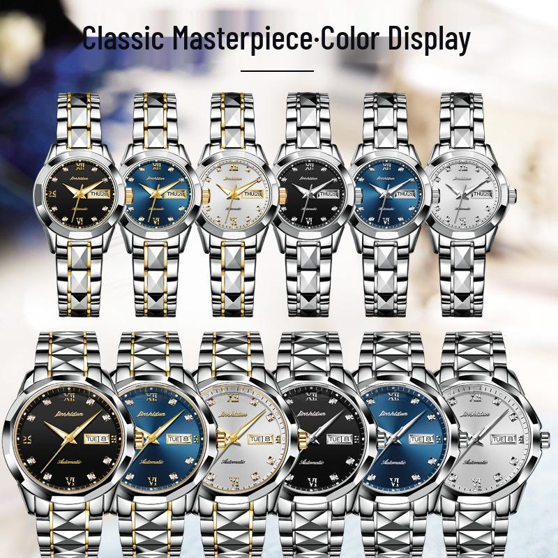 Jinshidun Men's Tungsten Steel Automatic Waterproof Mechanical Watch