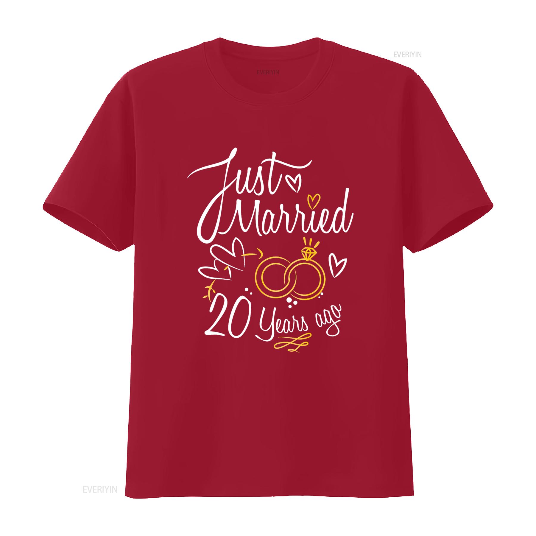

20 Years Marriage 20th Year Wedding Anniversary T Shirt vintage Washed Stretched Soft Casual Slightly Unisex Breathable S