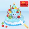 Light-Up Musical Birthday Cake Toy: Three-Tier with Fruit Cutting Fun for Girls