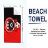 Aso Chlef Print Beach Towel, Large Soft Quick Dry Towel for Beach Camping Swimming