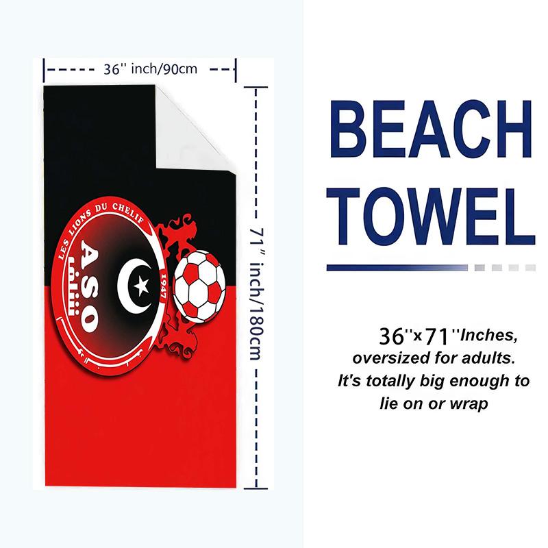 Aso Chlef Print Beach Towel, Large Soft Quick Dry Towel for Beach Camping Swimming