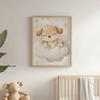 Poster Cute Dog On a Cloud Poster Cute Dog On a Cloud, 50X70 Cm, Black Aluminum Frame, 230 Gsm Matte Paper