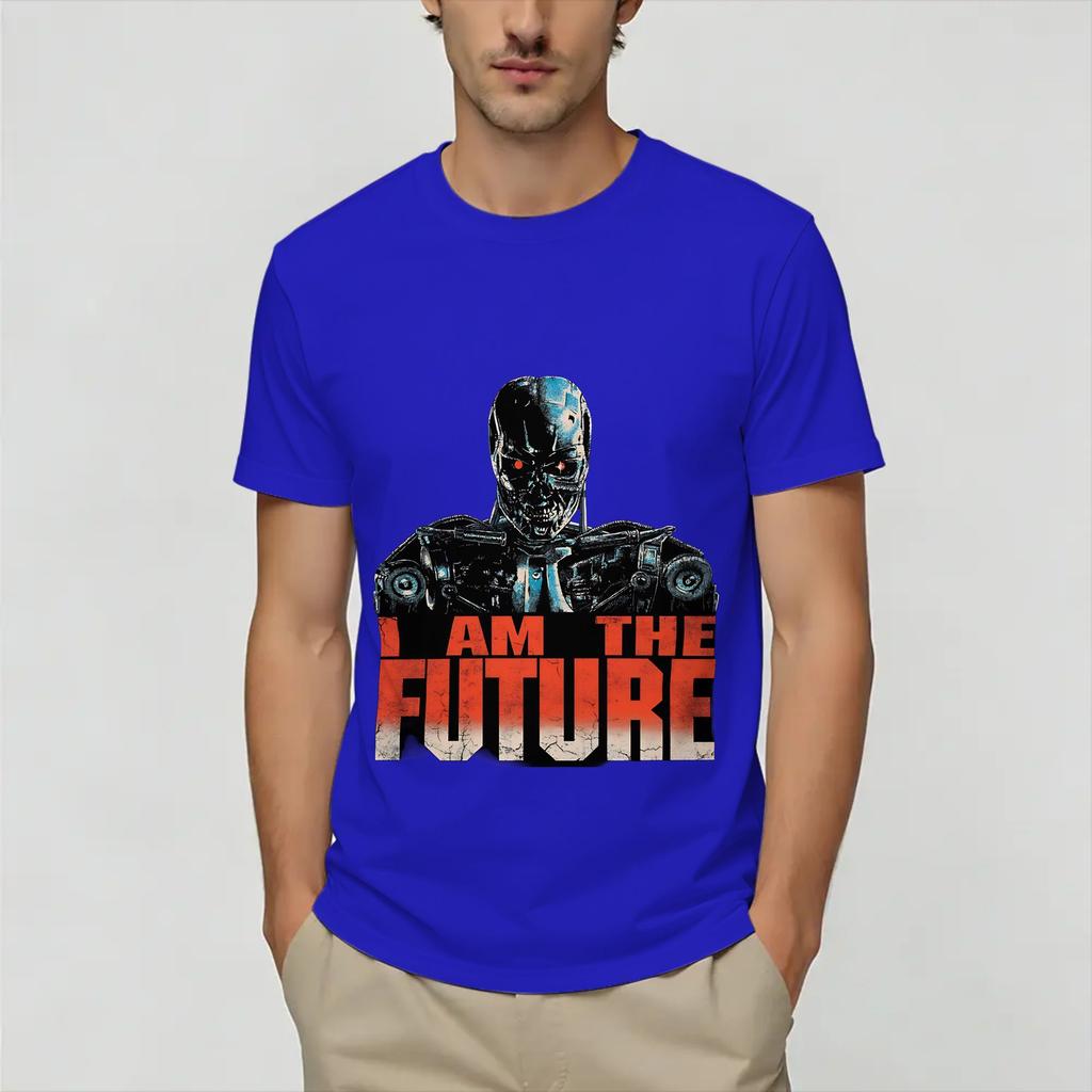 Funny Terminator 80s TShirt Unisex Round Collar Pure Cotton T Shirt Short Sleeve Tees Birthday Gift Tops
