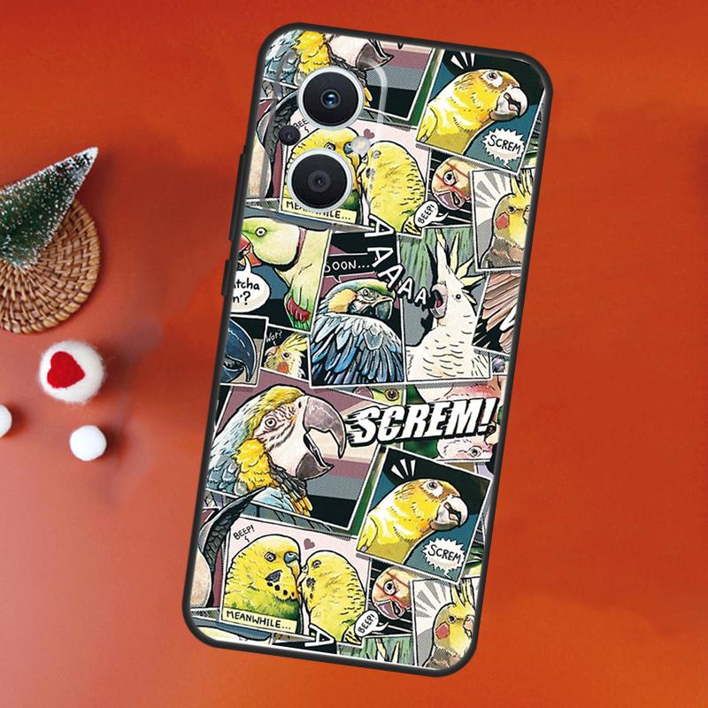 Colorful Parrots Case For OPPO Find X9 X5 X6 X8 Pro OPPO Reno 14F 13F 12F 11F 10 12 13 14 Pro 7 8 Lite Cover