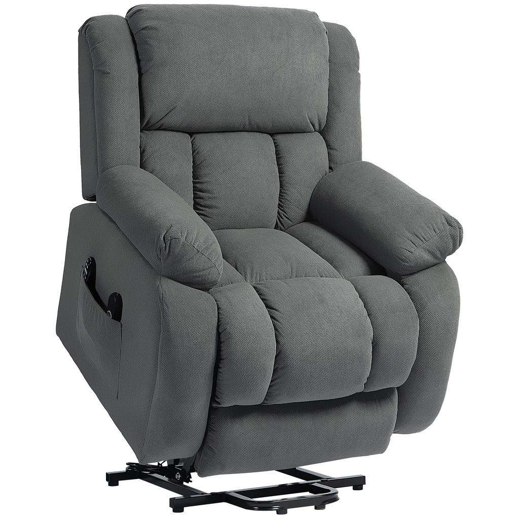 Recliner Armchair Lift Chair, Electric Recliner Chair with Vibration Massage and Heat, Wide Seat, USB Port, Grey