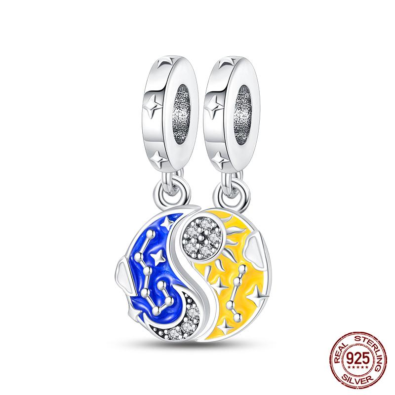 Original 925 Prata Esterlina Cor Mágica Camaleão Luminoso Série Charme Contas Adequado Ajuste Pulseira DIY Jóias Presentes