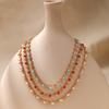 Exotic Style Crystal Beaded Simple Clavicle 18k Gold Plated Necklace