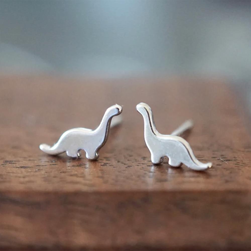 Ancient Animal Dinosaur Shape Stud Earrings Simple Metal Style Ear Piercing Accessories for Women/Men Couple Love Jewelry