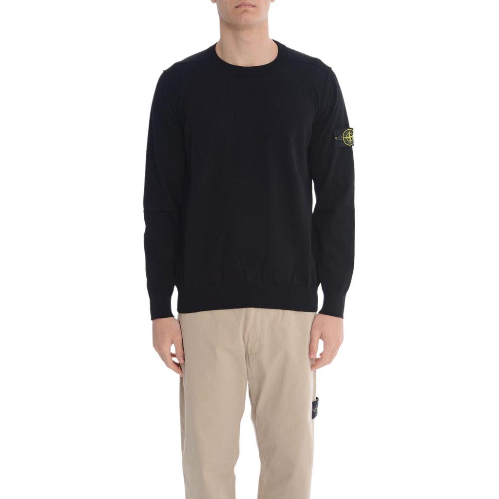 Stone Island Crew Neck Solid Color Ribbed Long Sleeve Knit Sweater Men sweater L1S1551000-53S00B2-V0029