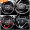 SHINEKA Interior Stickers For Jeep Cherokee 2014+ Car Steering Wheel Decoration Cover Accessories For Jeep Grand Cherokee