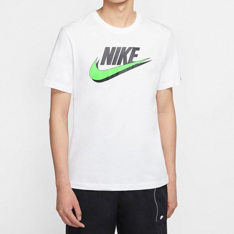Nike T Shirts Men's White Crew Neck Moderate Straight Fit CW0385-100