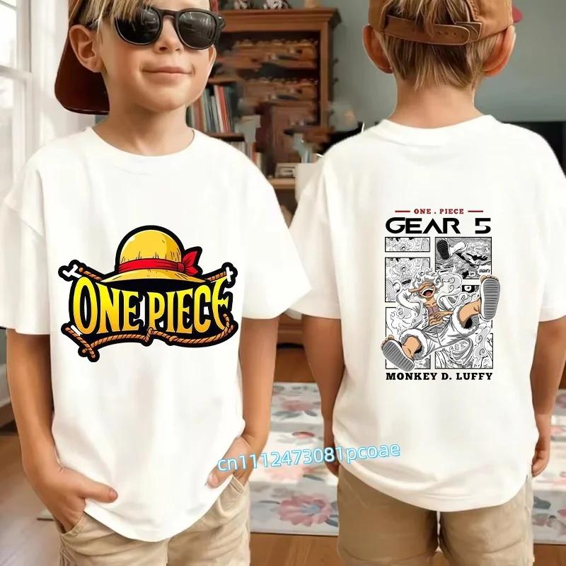 Boys Girls T Shirt Summer Kids Anime TShirt Zoro Nami Chopper Cute Clothes Cartoon Tees Birthday Gifts Tops