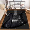 Black Electric Guitar Design Rug - Non-slip rug suitable for living room and bedroom sofas