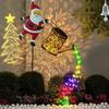 Christmas Santa Claus Kettle Solar Lights Metal Solar Santa Claus Outdoor Garden Lamp for Lawn Festive Decor 2025 Xmas Navidad